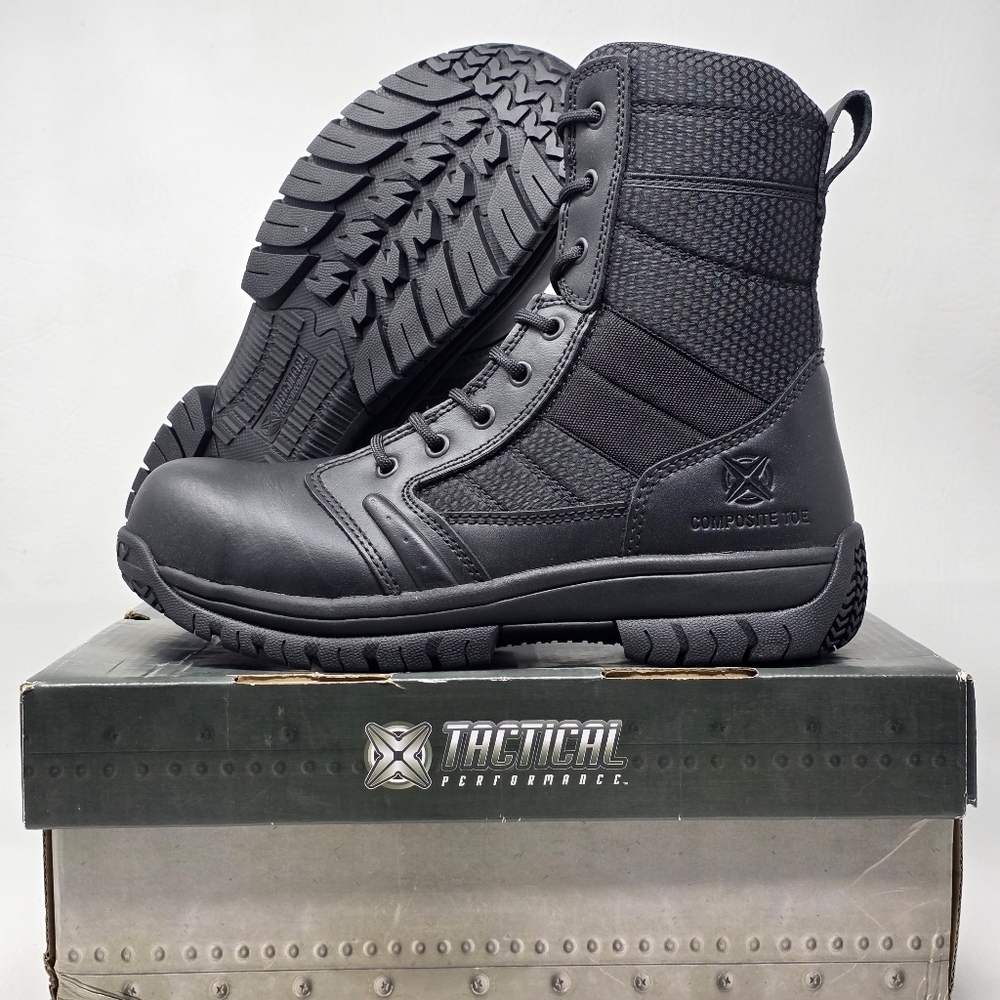 Tactical Performance Men's Size 8 Hawk 8" Composite Toe Black 179386 New